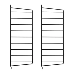 Panel de pared String, Negro, 50x20 cm, paquete de 2