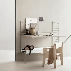 Panel de suelo String, Beige, 85x30 cm, paquete de 2