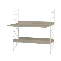 Panel de suelo String, Blanco, 85x30 cm, paquete de 2