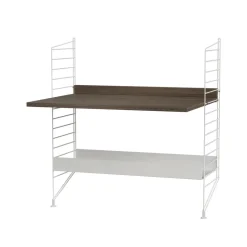 Panel de suelo String, Blanco, 85x30 cm, paquete de 2