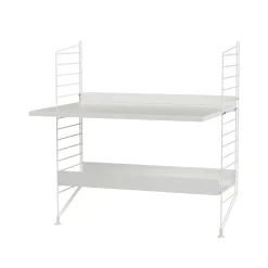 Panel de suelo String, Blanco, 85x30 cm, paquete de 2