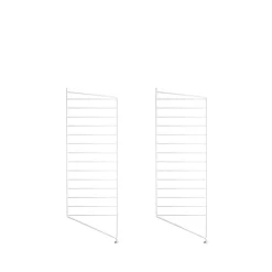 Panel de suelo String, Blanco, 85x30 cm, paquete de 2