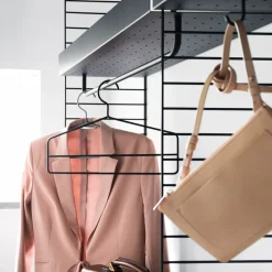 Panel de suelo String, Negro, 200x30 cm, paquete de 2