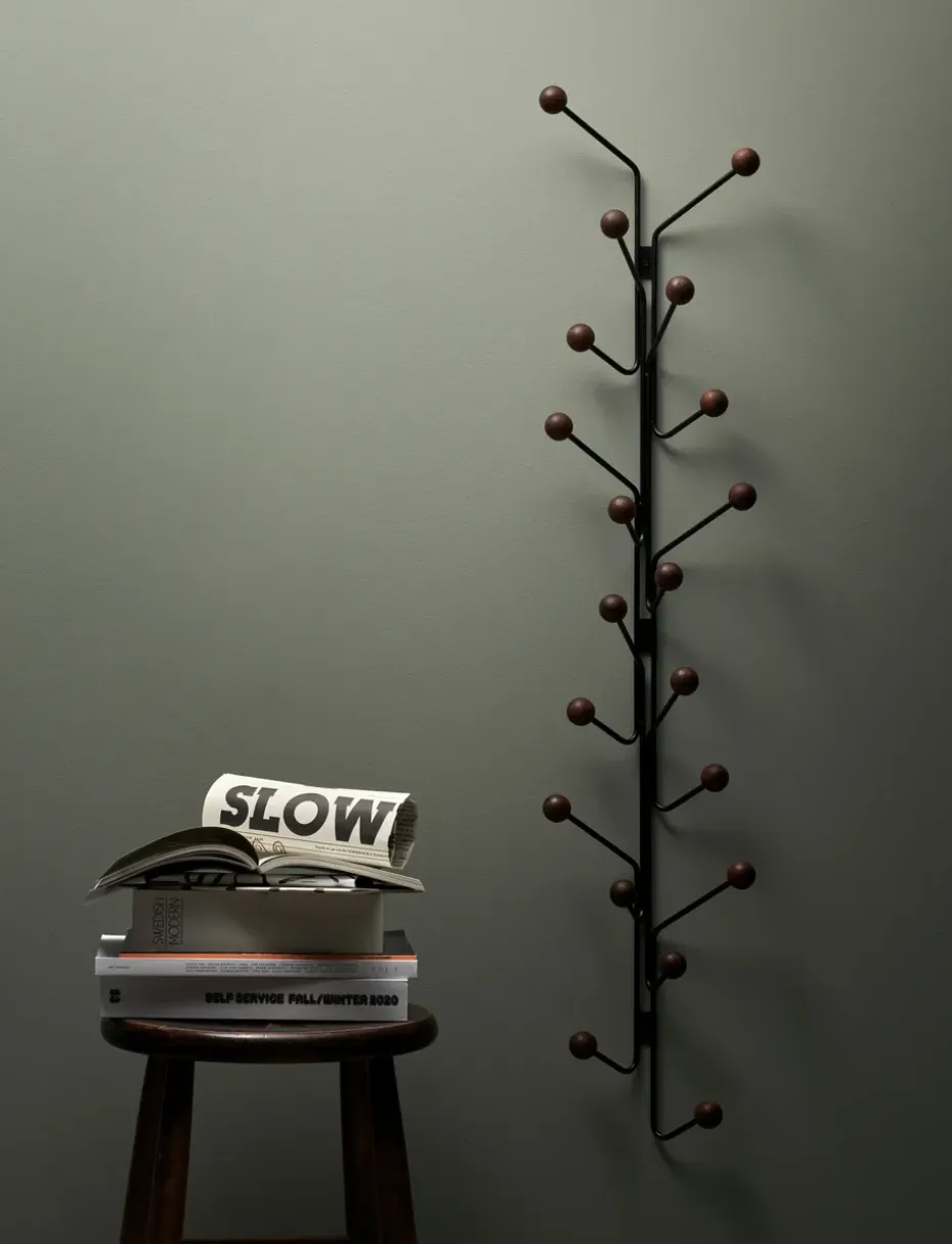 Perchero Bill Vertical, negro-marrón oscuro