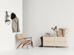 Perchero con pomos Relief large 123 cm, Blanco