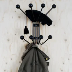 Perchero de pared Bill S, negro