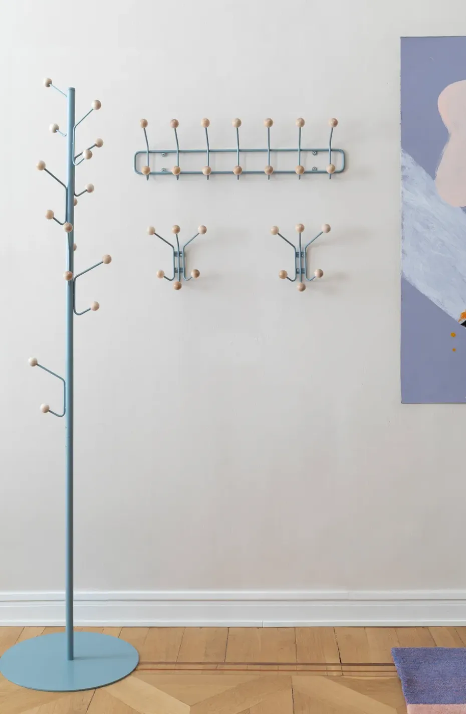 Perchero de pared Bill XS, Pigeon blue