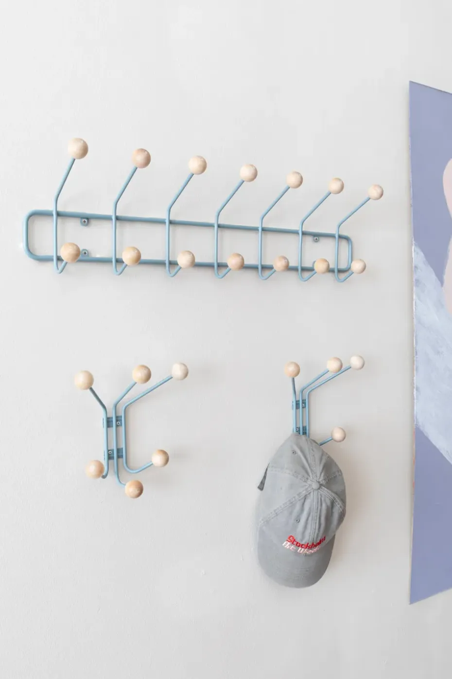 Perchero de pared Bill XS, Pigeon blue