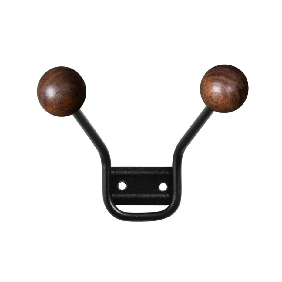 Perchero de pared Bill XXS, negro-marrón oscuro