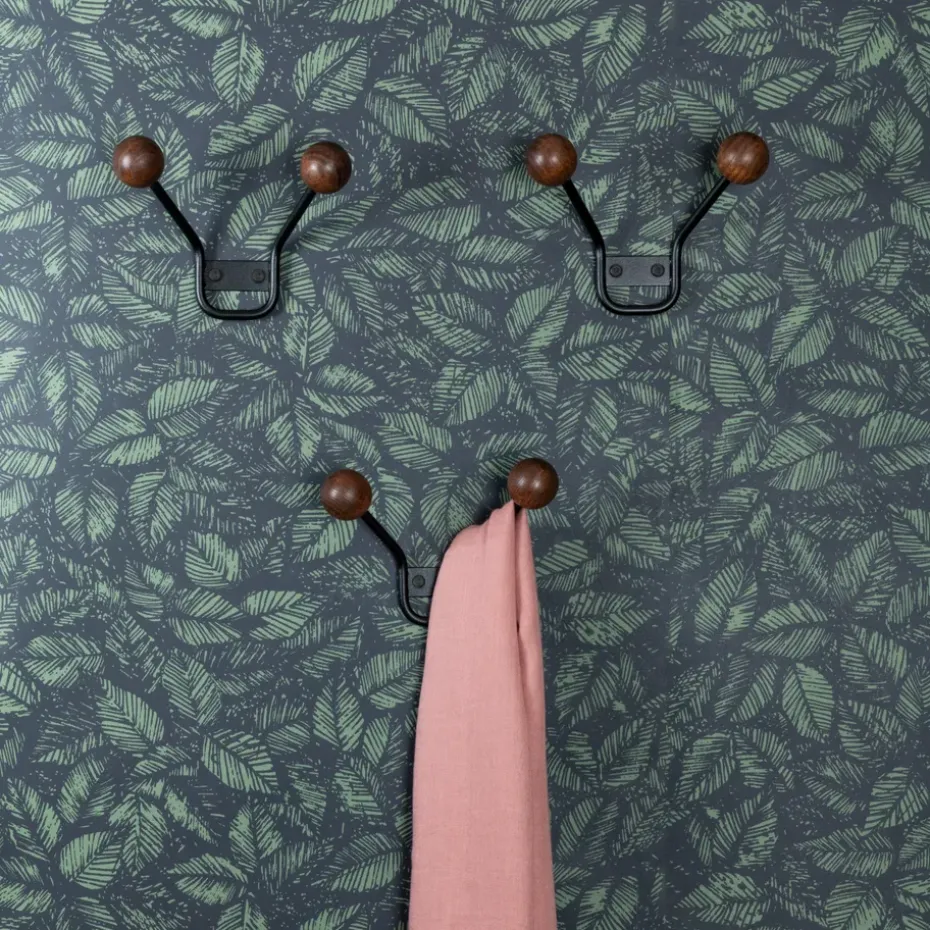 Perchero de pared Bill XXS, negro-marrón oscuro