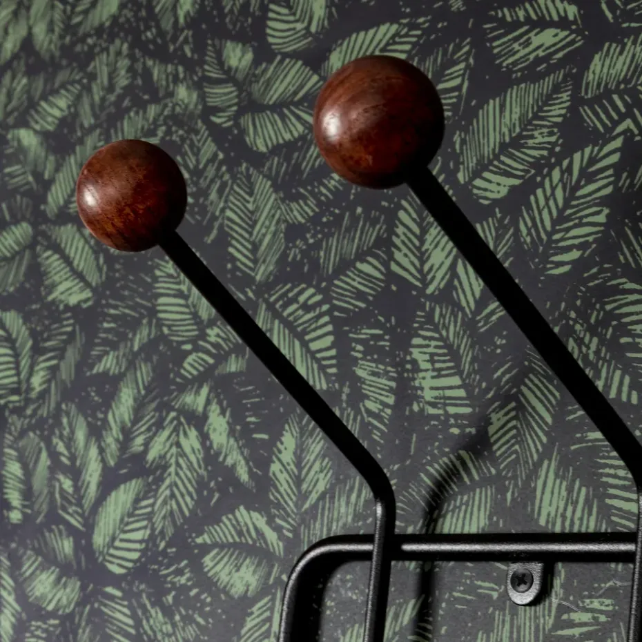 Perchero de pared Bill XXS, negro-marrón oscuro