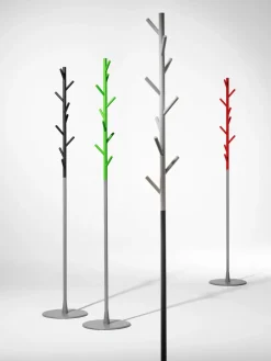 Perchero de pie Sticks, blanco-plata