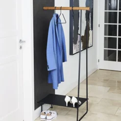 Perchero Swing, Oak black, l, cuerda negra