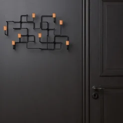 Perchero Underground, negro-roble