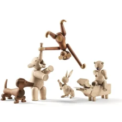 Perro de madera 18,5 cm, nogal