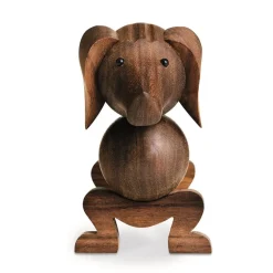 Perro de madera 18,5 cm, nogal