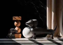 Perro de madera 18,5 cm, Roble oscuro teñido