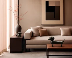 Perro de madera 18,5 cm, Roble oscuro teñido