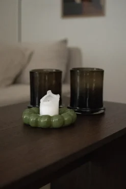 Plato Portavelas Bright Ø17 cm, Verde brillante