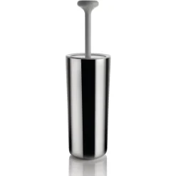 Portaescobillas baño Birillo, blanco-acero inoxidable