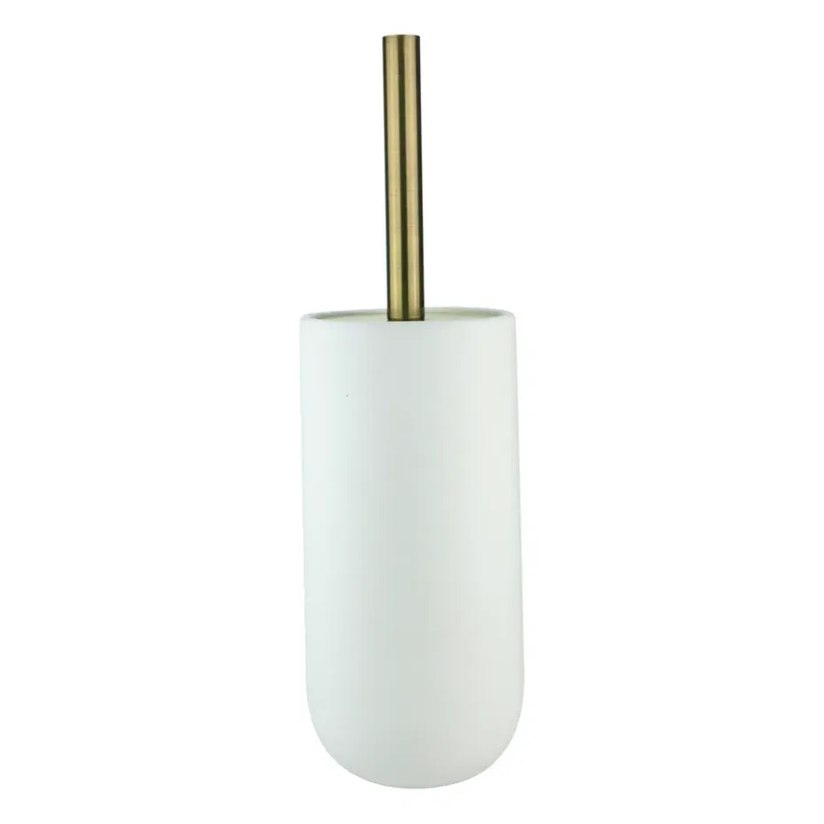 Portaescobillas baño Lotus, blanco