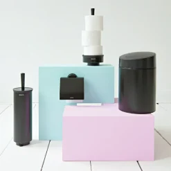 Portaescobillas baño Profile, montaje en pared, negro