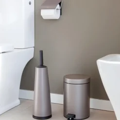 Portaescobillas de inodoro ReNew Brabantia, platino