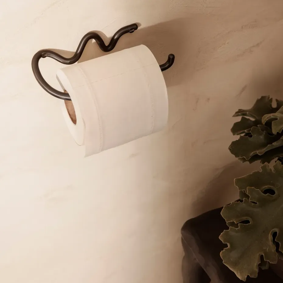 Portarrollos para papel higiénico Curvature, latón negro