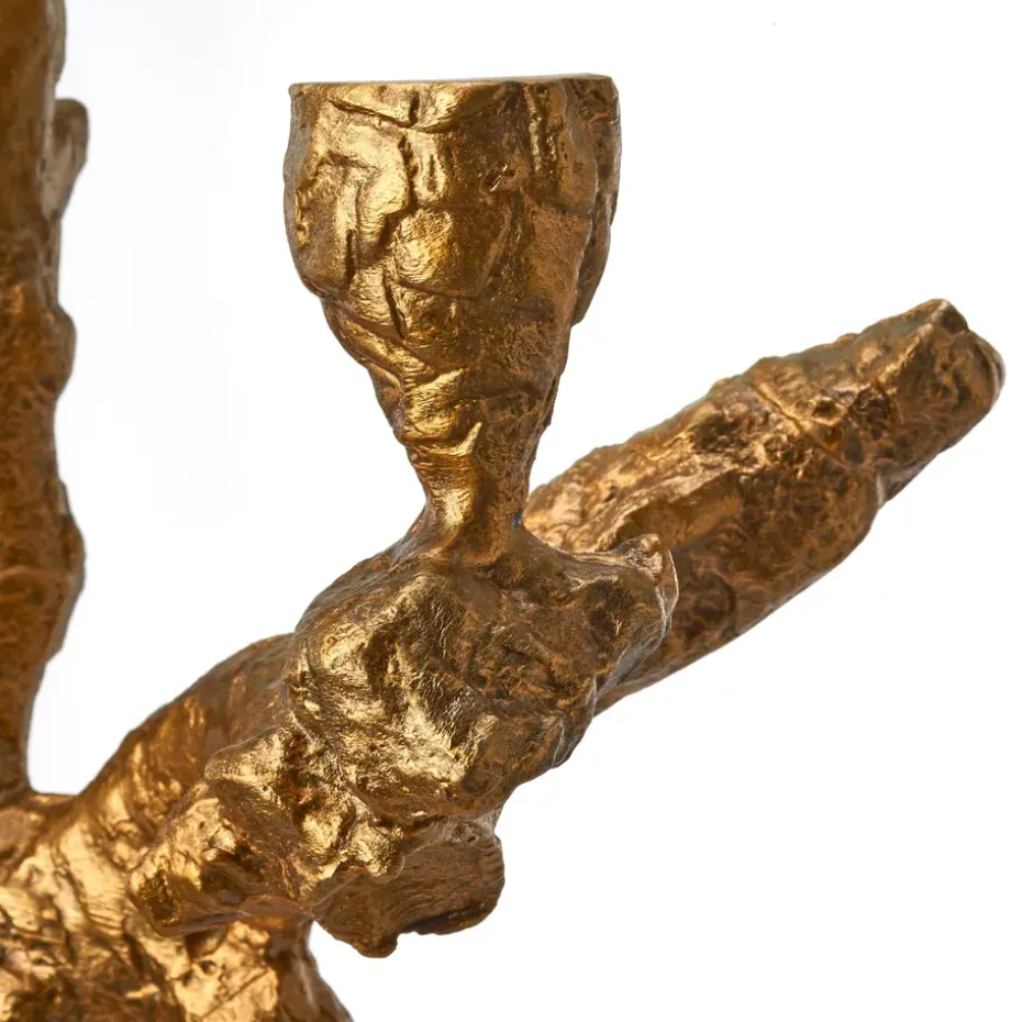 Portavelas Apple tree L 53 cm, Dorado