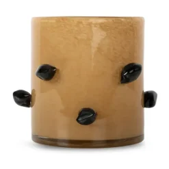 Portavelas Arlo M Ø15 cm, Beige-negro