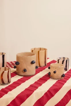 Portavelas Arlo M Ø15 cm, Beige-negro