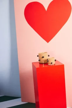 Portavelas Arlo M Ø15 cm, Beige-negro