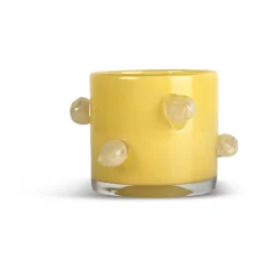 Portavelas Arlo XS Ø10 cm, Amarillo-beige