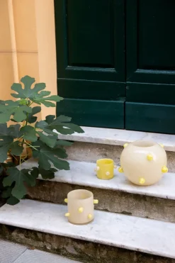 Portavelas Arlo XS Ø10 cm, Amarillo-beige