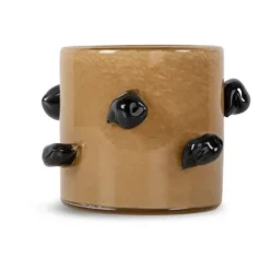 Portavelas Arlo XS Ø10 cm, Beige-negro