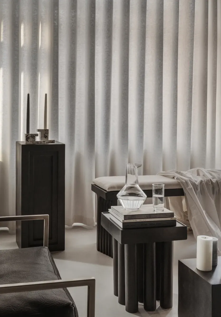 Portavelas bajo Brick 7,5x14 cm, Calacatta