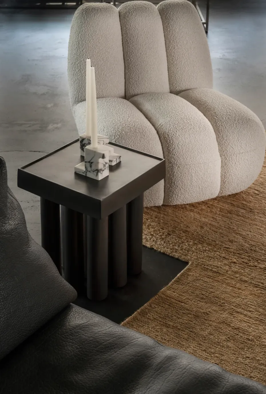 Portavelas bajo Brick 7,5x14 cm, Calacatta