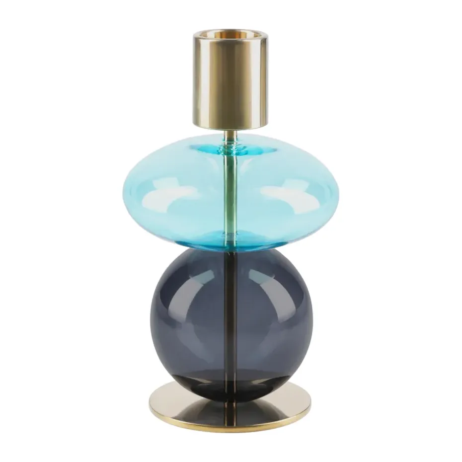 Portavelas Bubble 14 cm, Azul-smoke