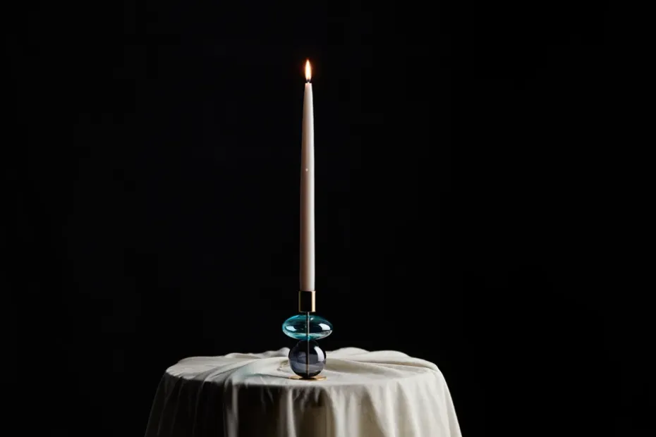 Portavelas Bubble 14 cm, Azul-smoke