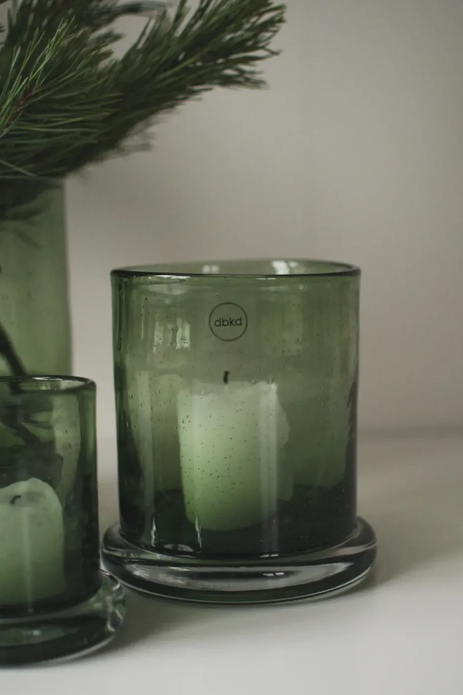 Portavelas Bubble Ø14 cm, Verde