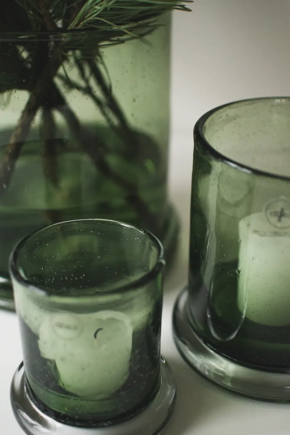 Portavelas Bubble Ø10 cm, Verde