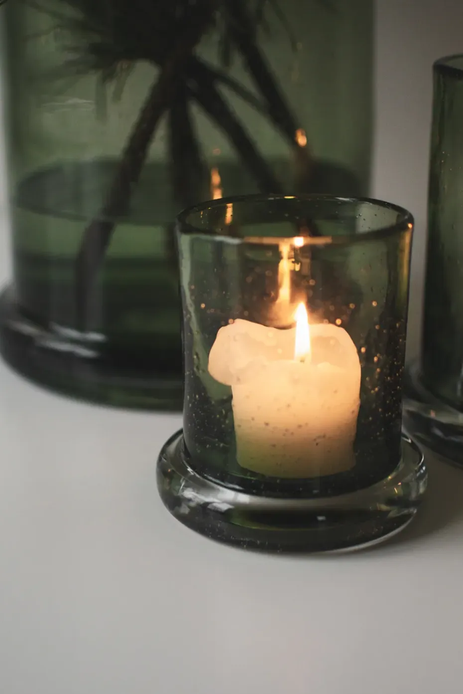 Portavelas Bubble Ø10 cm, Verde