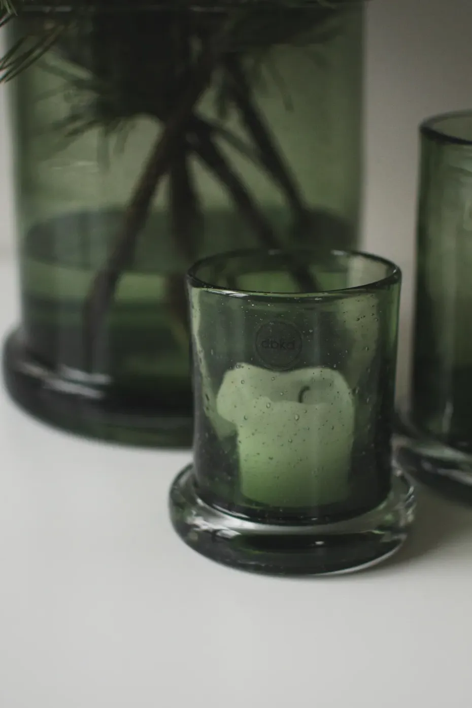 Portavelas Bubble Ø10 cm, Verde