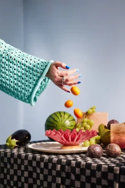 Portavelas Calore XS Ø10 cm, Rosa-beige-burdeos