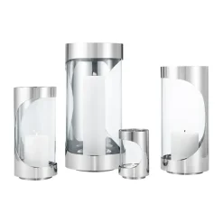 Portavelas Chrome contours hurricane 33 cm, Acero inoxidable