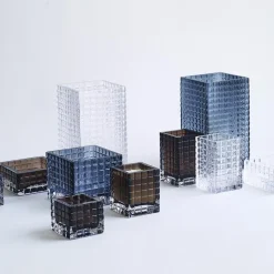 Portavelas City Lights 3, transparente