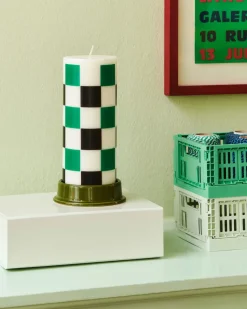 Portavelas Column Candleholder M 11 cm, Army green