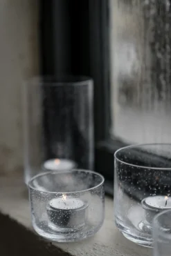 Portavelas de cristal Ernst, Ø8x6 cm