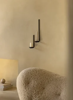 Portavelas de pared Clip 20 cm, Negro