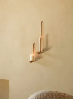 Portavelas de pared Clip 20 cm, Latón